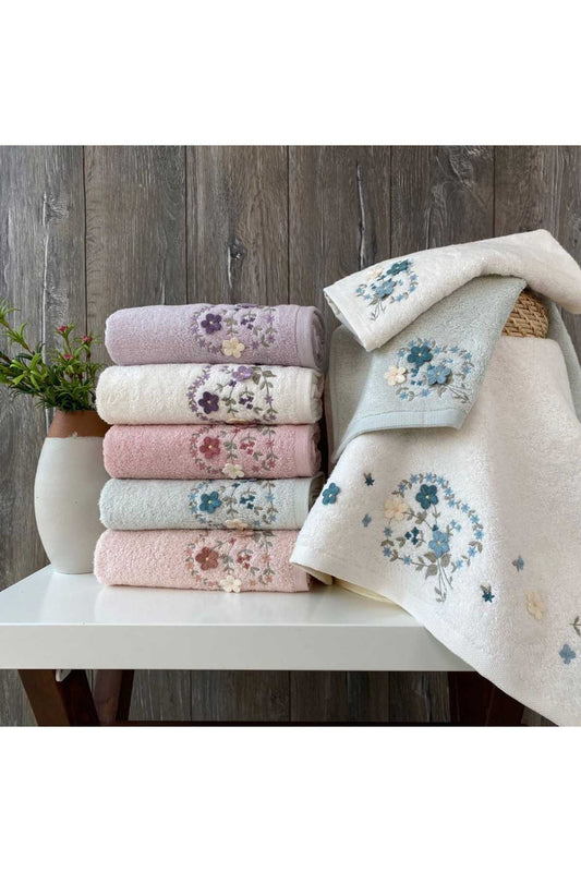 Maribor El-Yüz Havlusu Bambu 3D Nakışlı Adalı 50x90