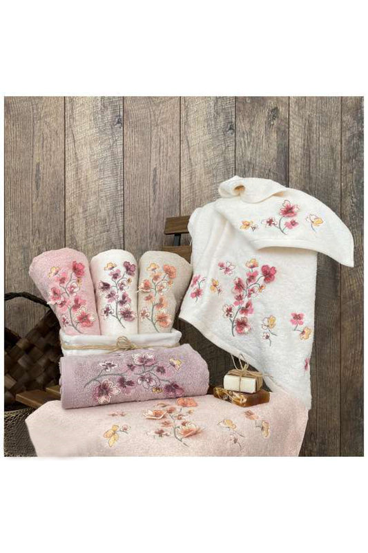 Maribor El-Yüz Havlusu Nakışlı Buena Bambu 50x90