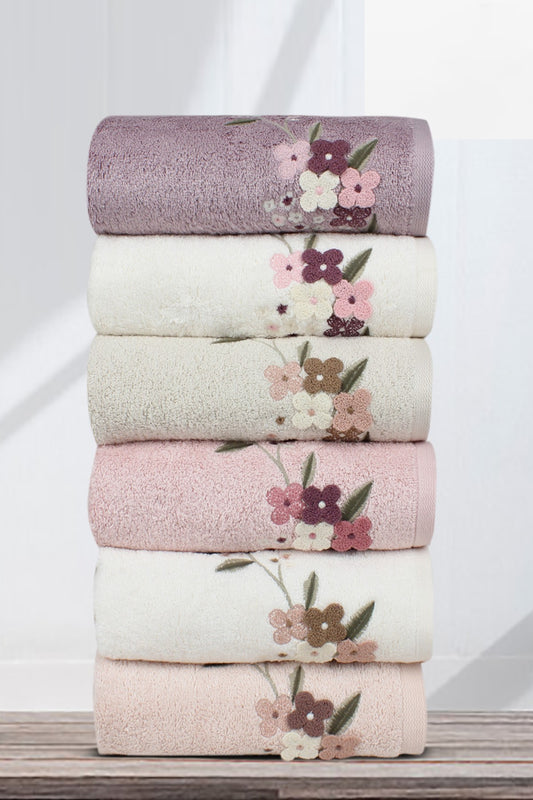 Maribor El-Yüz Havlusu Nakışlı Elenora Bambu 50x90