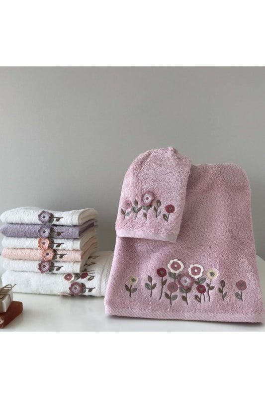 Maribor El-Yüz Havlusu Nakışlı Enza Bambu 50x90