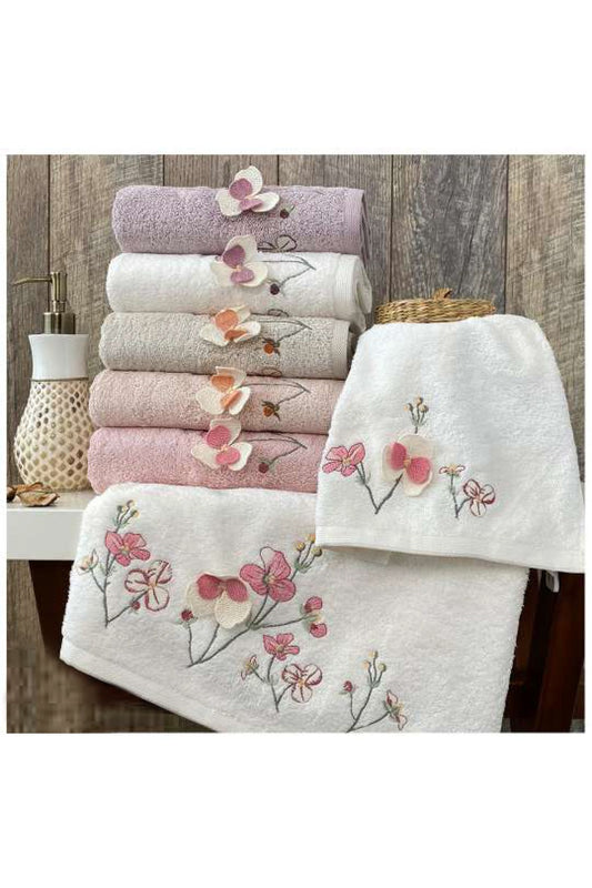 Maribor El-Yüz Havlusu Nakışlı Freya Bambu 50x90