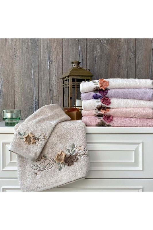 Maribor El-Yüz Havlusu Nakışlı Lucas Bambu 50x90