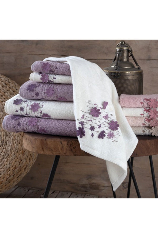 Maribor El-Yüz Havlusu Nakışlı Öykü Bambu 50x90