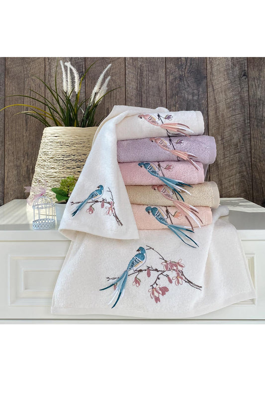 Maribor El Yüz Havlusu Romantik Bambu 3D Nakışlı 50x90