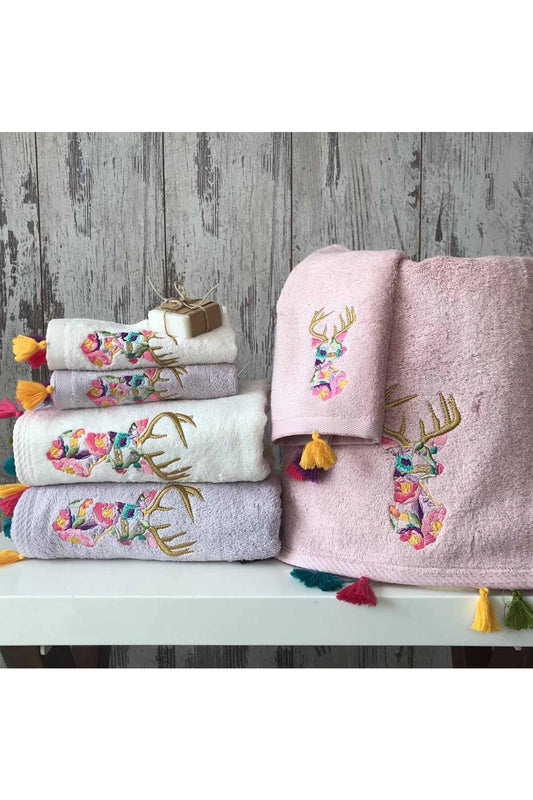 Maribor Mutfak Havlusu 3D Nakışlı Geyik Bambu 30x50