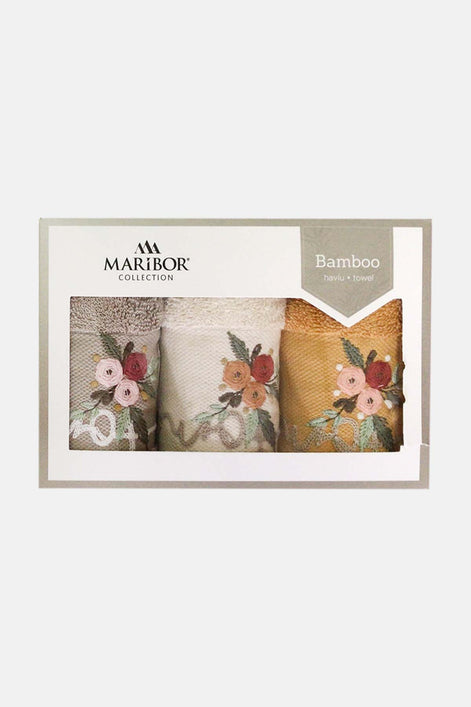Maribor Mutfak Havlusu Home Bambu 3D Nakışlı 30x50 3'lü
