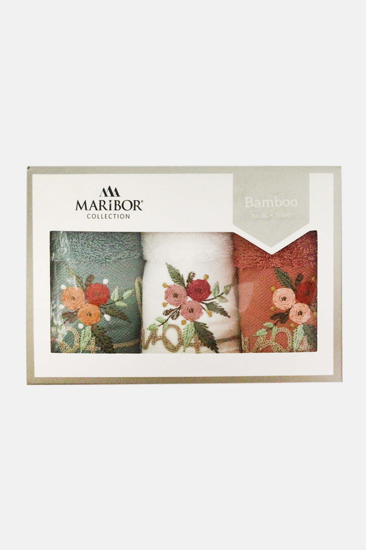 Maribor Mutfak Havlusu Home Bambu 3D Nakışlı 30x50 3'lü
