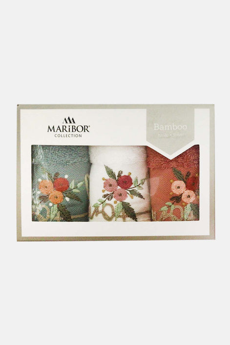 Maribor Mutfak Havlusu Home Bambu 3D Nakışlı 30x50 3'lü