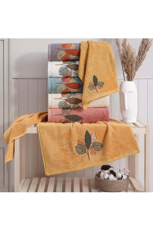 Maribor Mutfak Havlusu Leaf Bambu 3D Nakışlı 30x50 3'lü