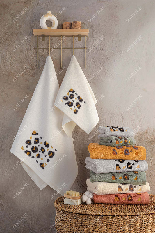 Maribor Mutfak Havlusu Leopar Bambu 3D Nakışlı 30x50 3'lü