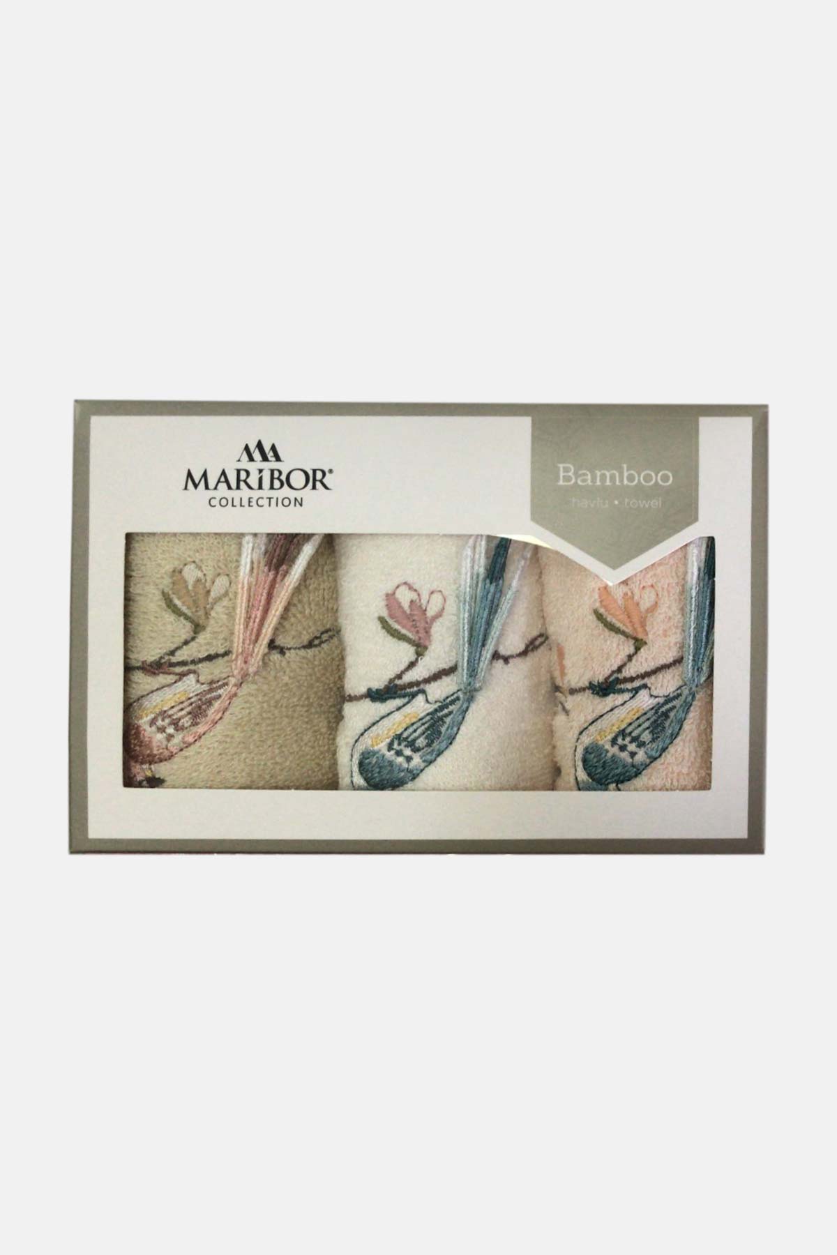 Maribor Mutfak Havlusu Romantik Bambu 3D Nakışlı 30x50 3'lü