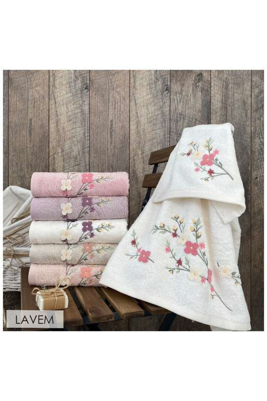 Maribor Nakışlı Mutfak Havlusu Lavem Bambu 30x50