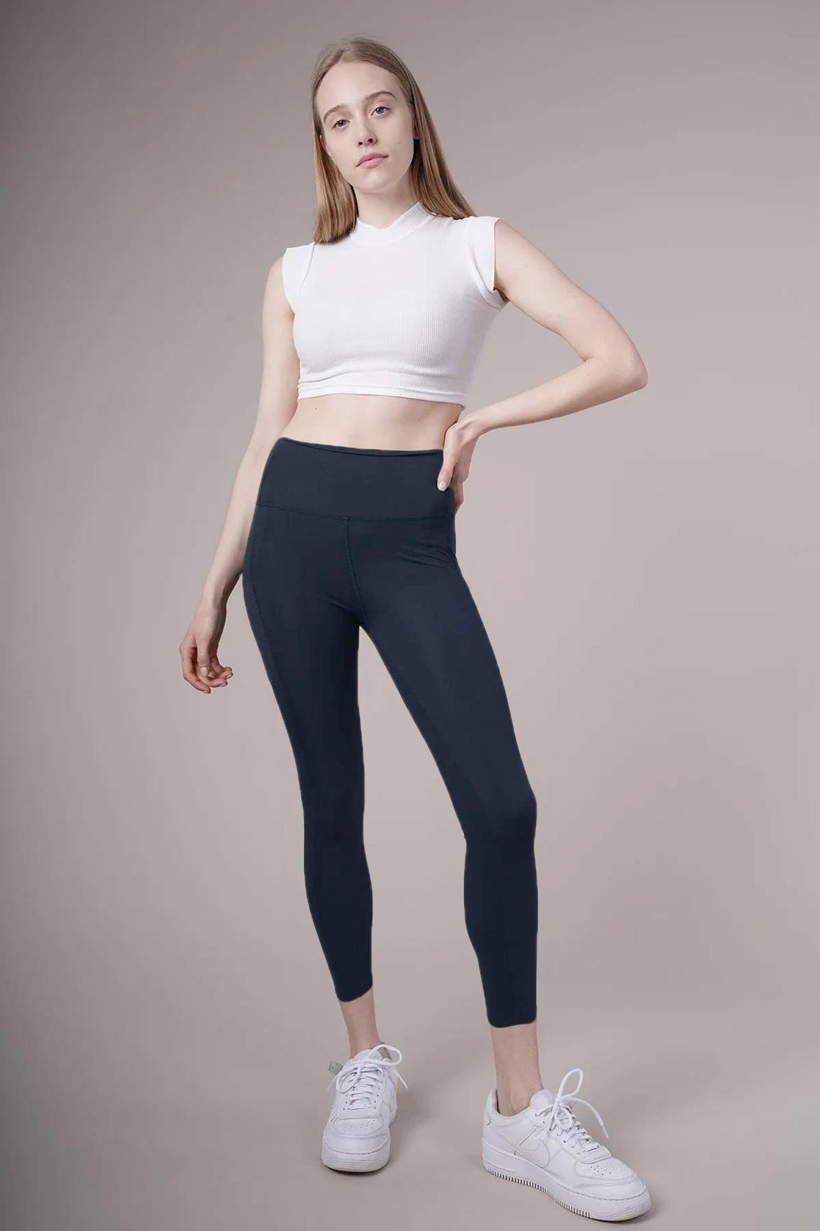 Meg Style Kadın Cepli Toparlayıcı Yüksek Bel Pilates Tayt