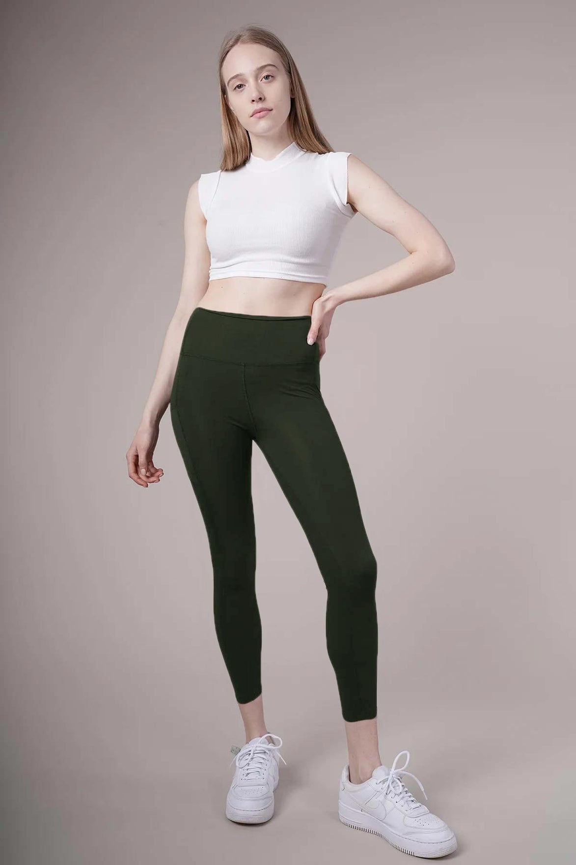 Meg Style Kadın Cepli Toparlayıcı Yüksek Bel Pilates Tayt