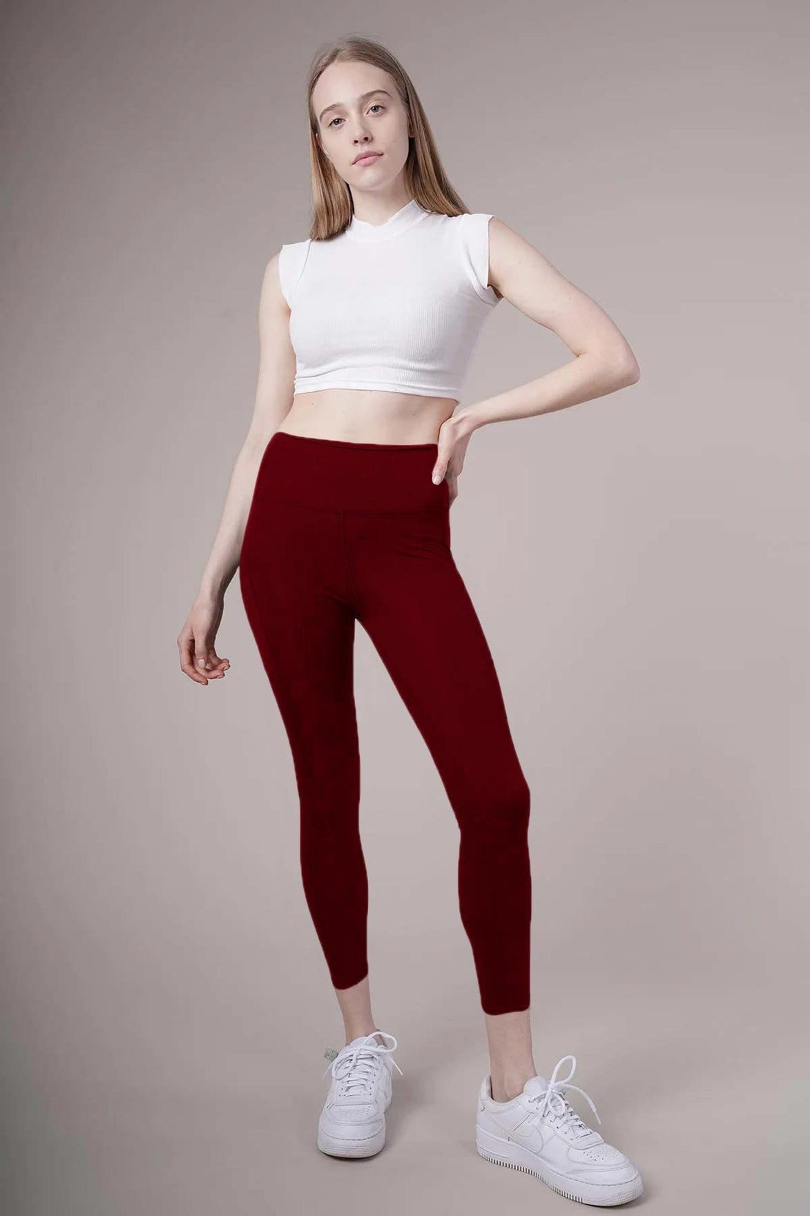 Meg Style Kadın Cepli Toparlayıcı Yüksek Bel Pilates Tayt