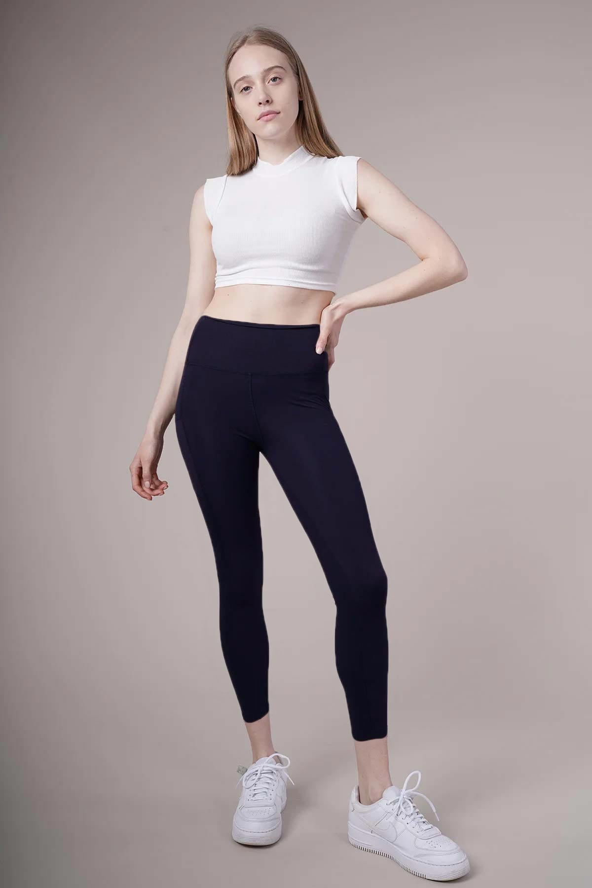 Meg Style Kadın Cepli Toparlayıcı Yüksek Bel Pilates Tayt