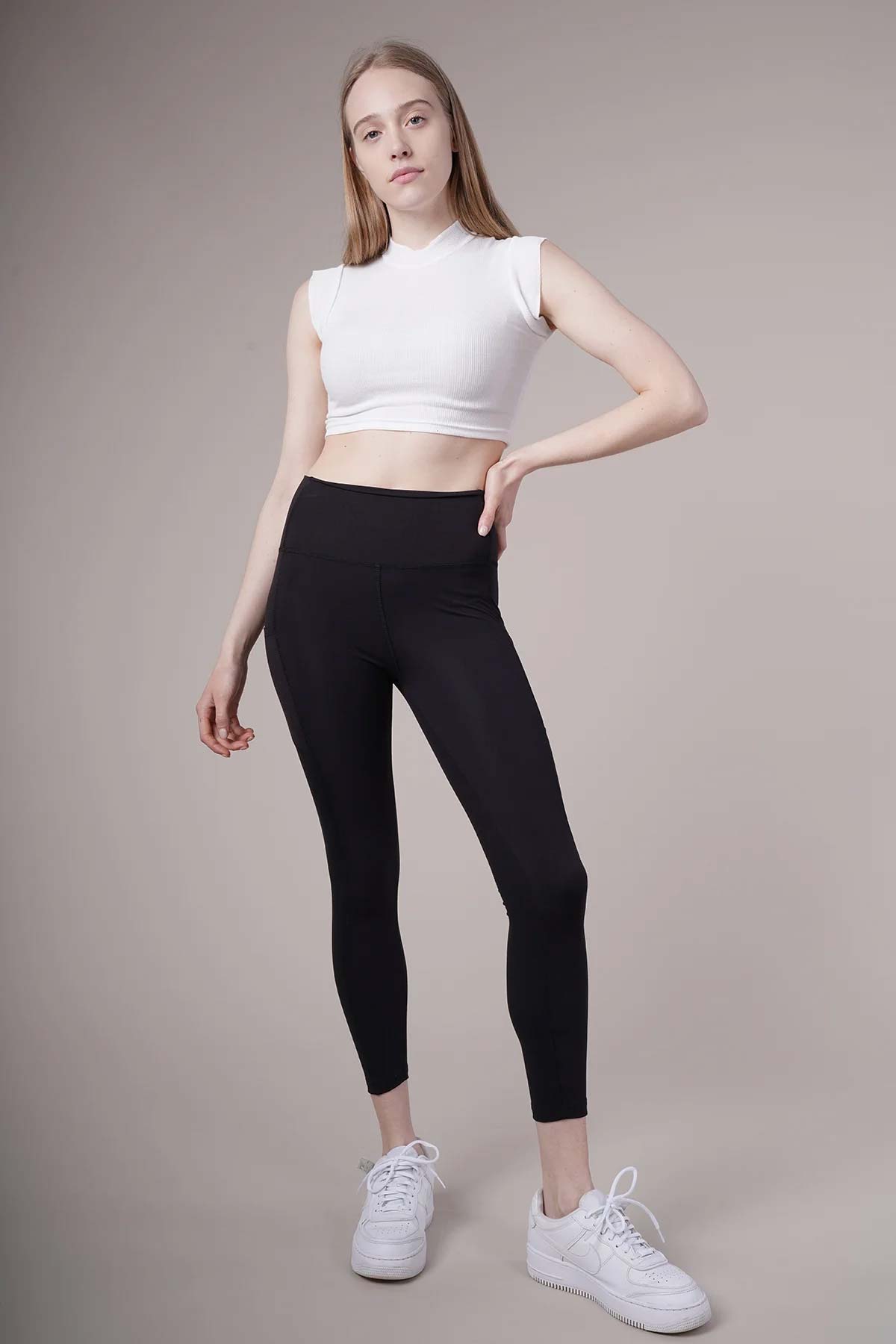 Meg Style Kadın Cepli Toparlayıcı Yüksek Bel Pilates Tayt