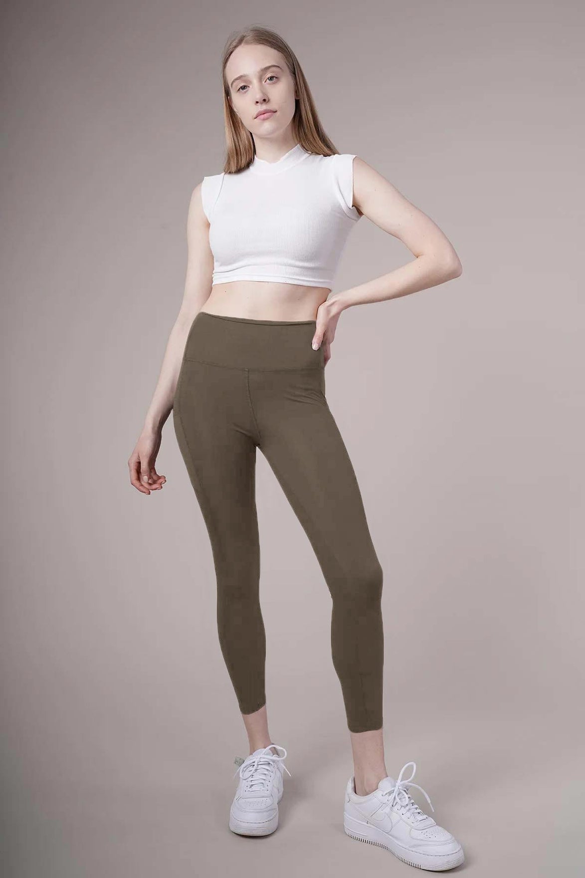 Meg Style Kadın Cepli Toparlayıcı Yüksek Bel Pilates Tayt