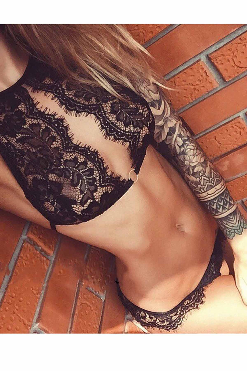 Merry See Kadın Fantezi Bralet Takım Şık Dantel