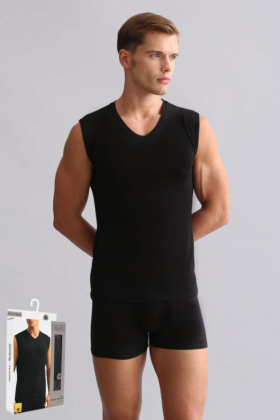 Mısırlı Erkek Atlet V Yaka Tencel Sporcu