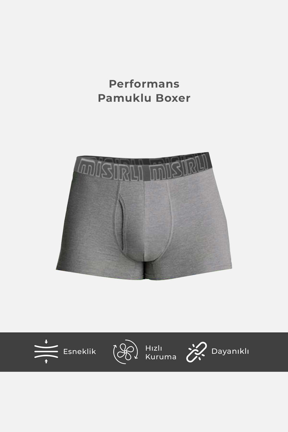 Mısırlı Erkek Boxer Pamuklu Likralı Performance