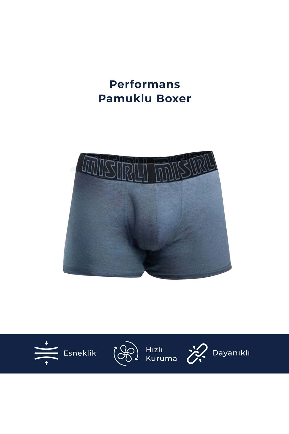 Mısırlı Erkek Boxer Pamuklu Likralı Performance