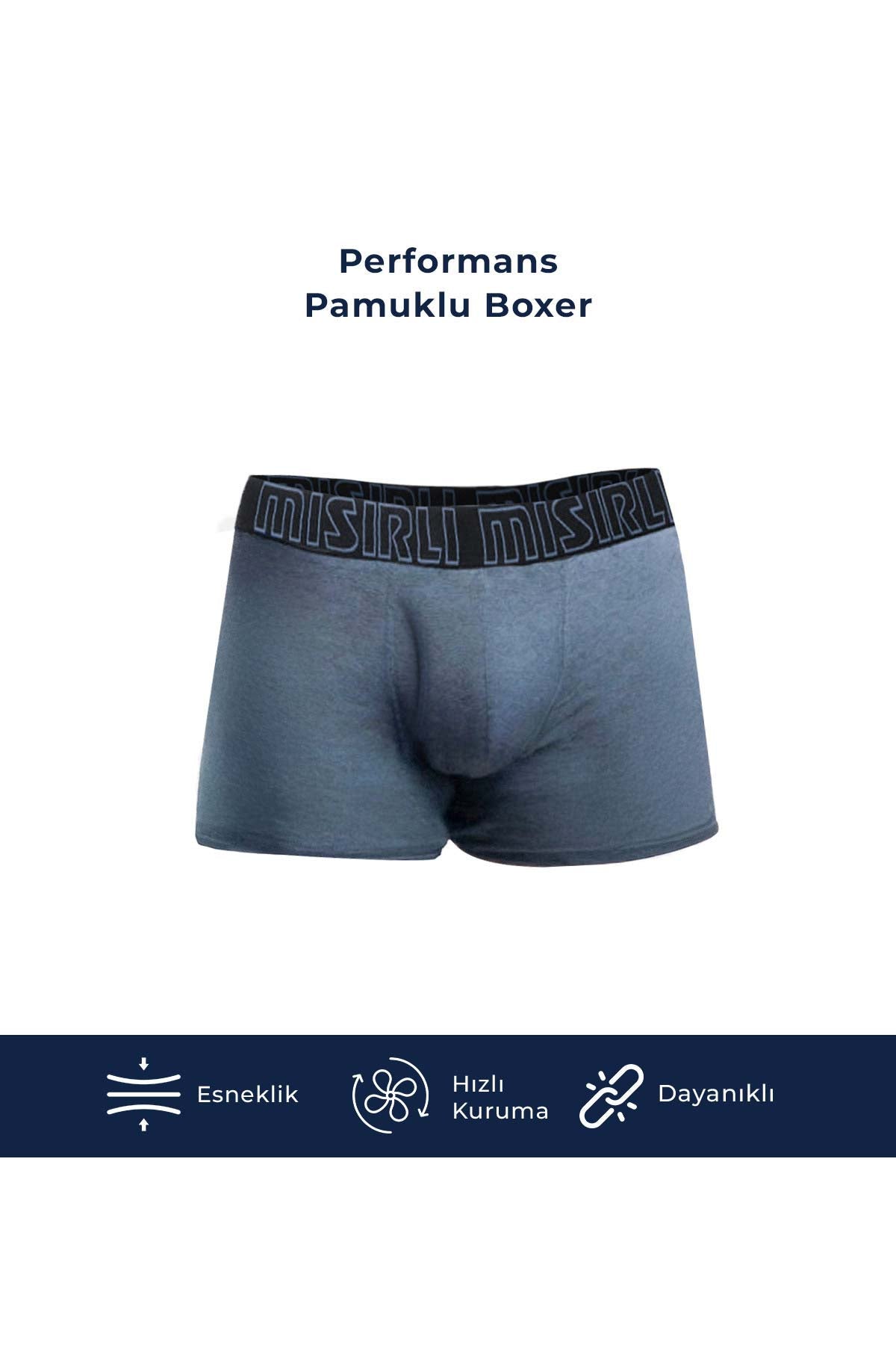 Mısırlı Erkek Boxer Pamuklu Likralı Performance