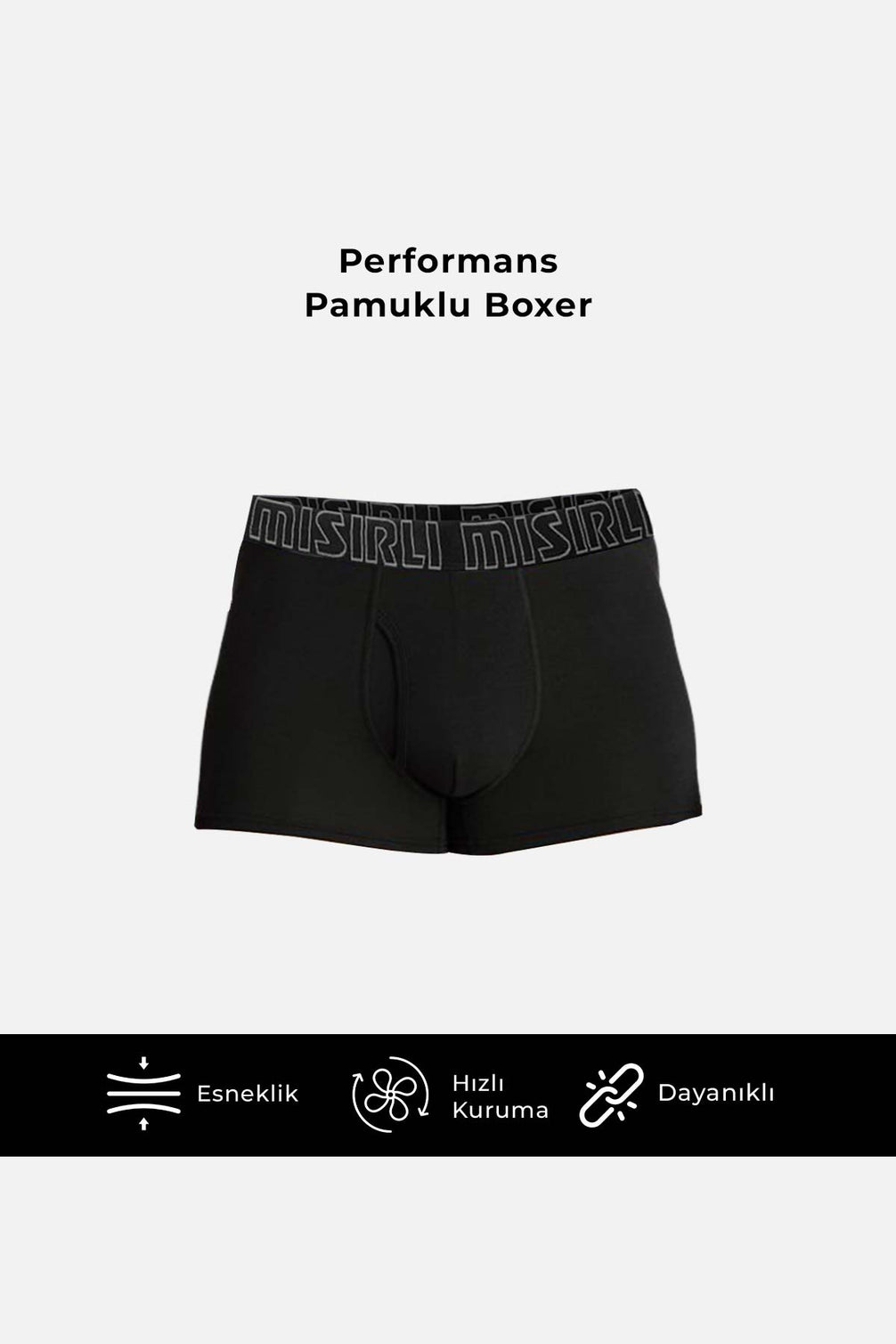 Mısırlı Erkek Boxer Pamuklu Likralı Performance