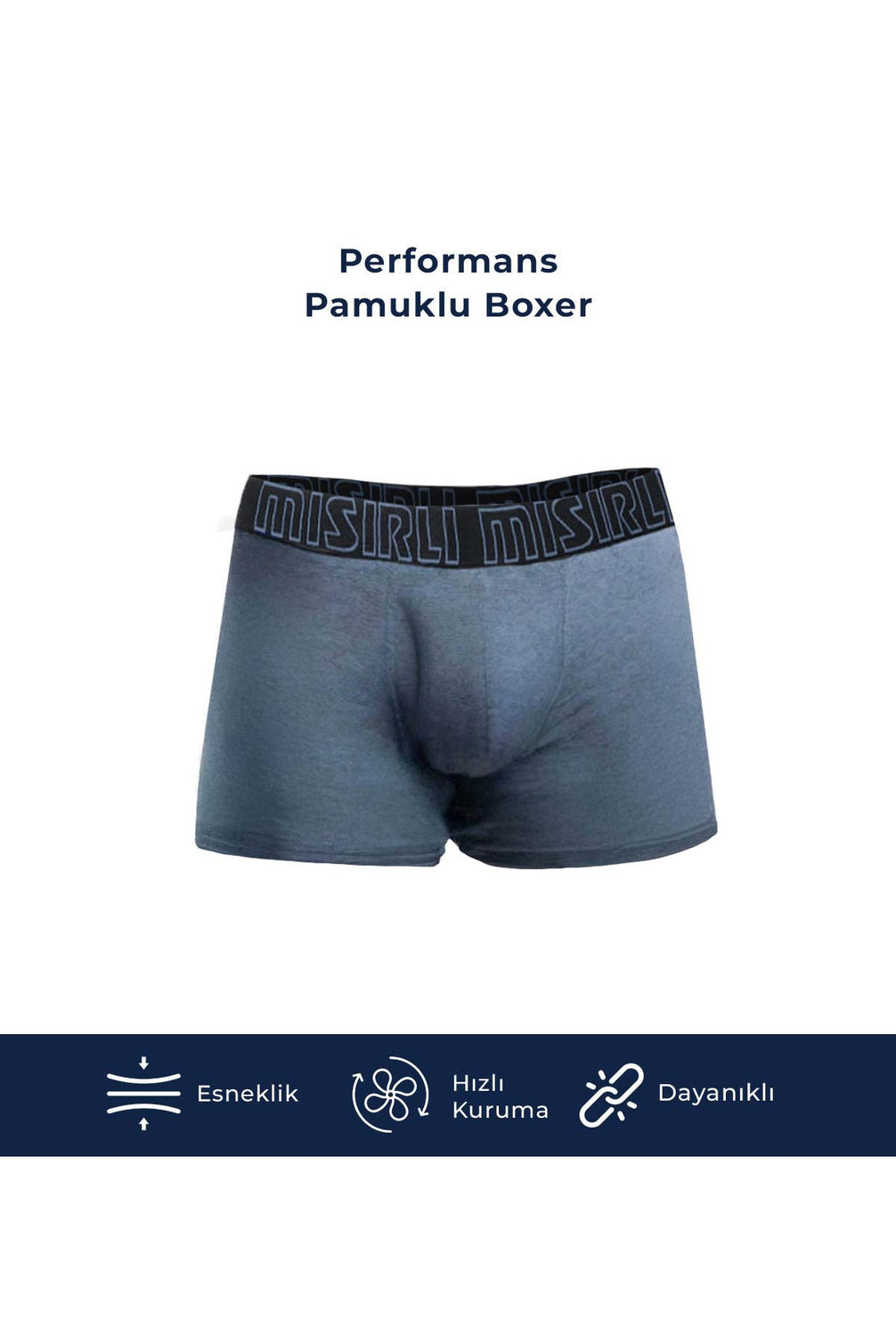 Mısırlı Erkek Boxer Pamuklu Likralı Uzun Performance