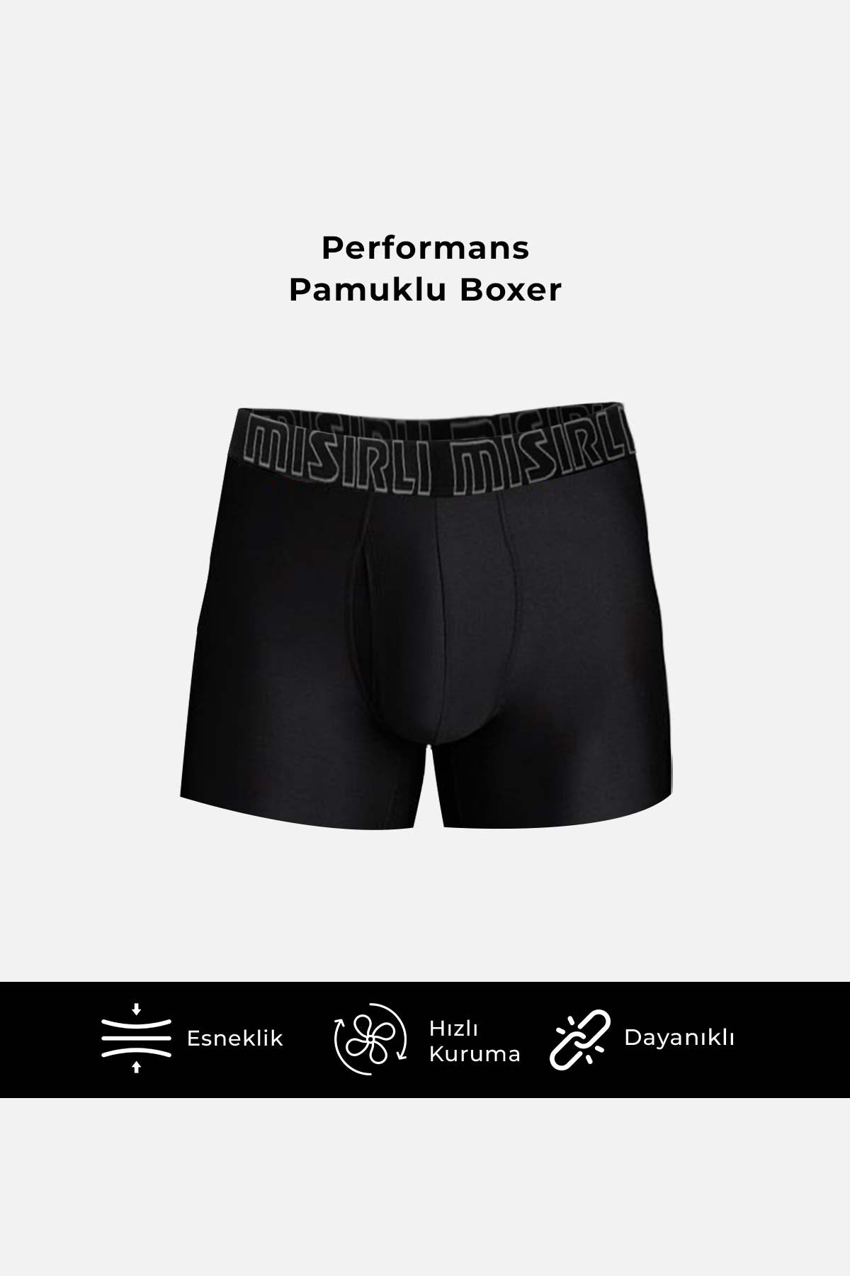 Mısırlı Erkek Boxer Pamuklu Likralı Uzun Performance