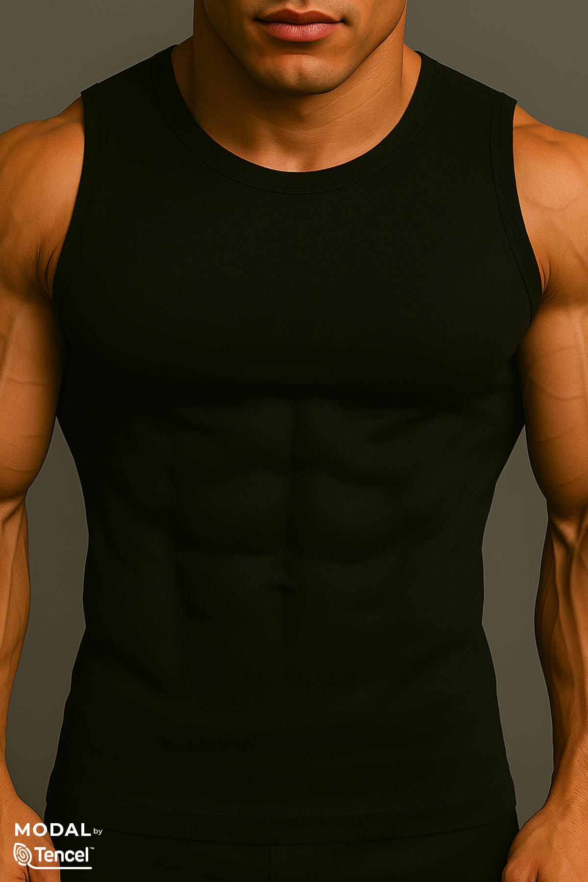 Mısırlı Erkek Sıfır Kol Atlet Tencel Sporcu