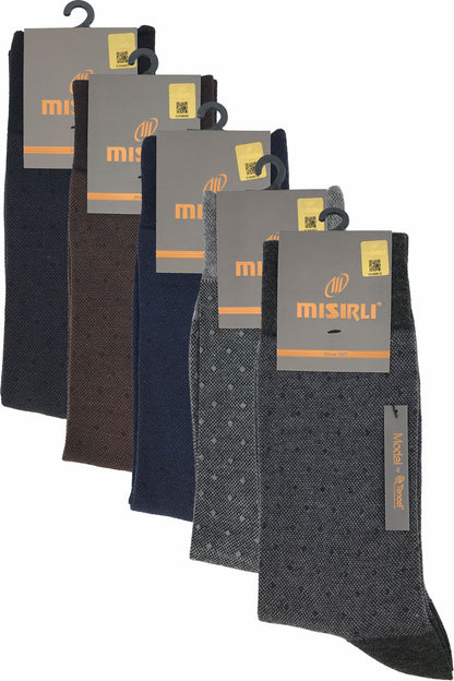 Misirli Erkek Soket Çorap Modal Jakar Desenli M Logolu