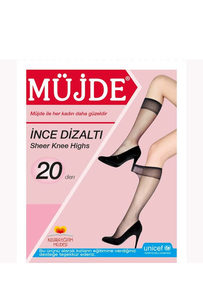 Müjde Kadın İnce Dizaltı Çorap 20 Denye