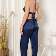 Nbb Kadın Büstiyer Pijama Sabahlık Takım Saten