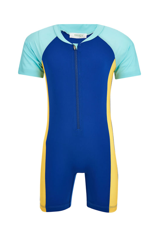Neopy Erkek Çocuk Alex Yüzücü Mayo Ön Fermuarlı Kısa Kollu Güneş Korumalı UPF+50