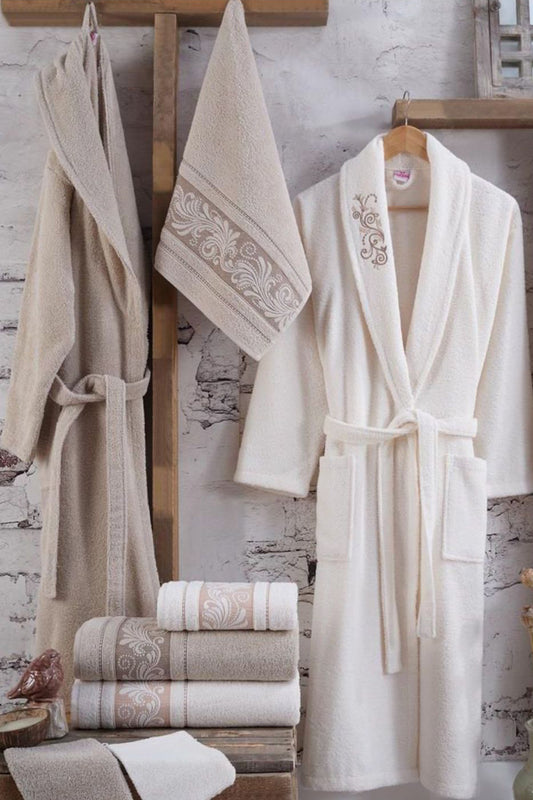 Nurpak Aile Bornoz Seti Coşku 8 Parça