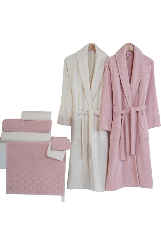 Nurpak Aile Bornoz Seti Hazal Jakarlı Kısmi Kadife 8 Parça
