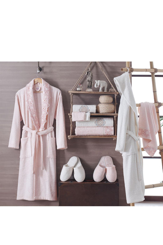 Nurpak Aile Bornoz Seti Mercan 12 Parça