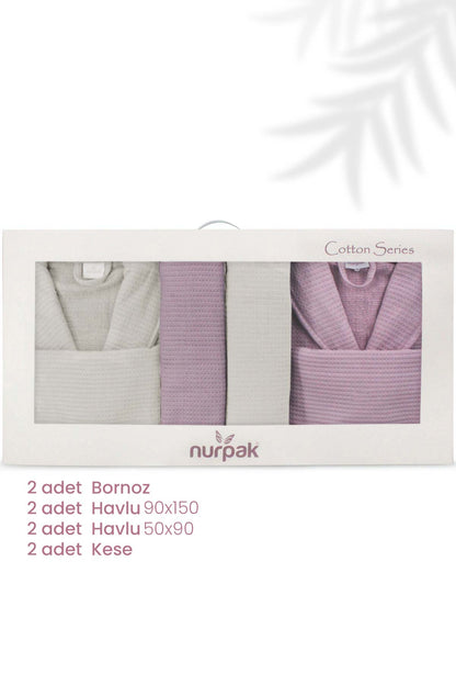 Nurpak Alinda 8 Parça Aile Bornoz Seti