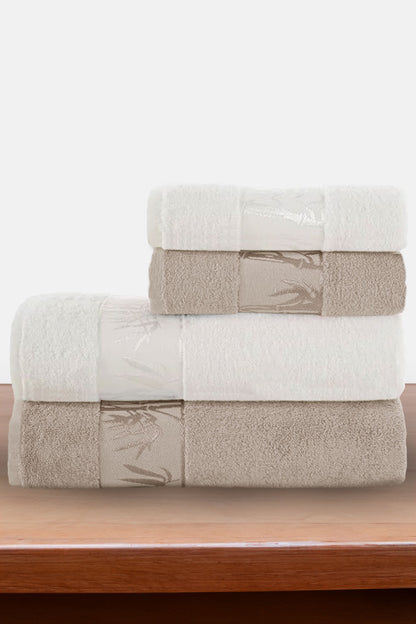 Nurpak Banyo Takımı Bambu 4 Parça 50x90-90x150