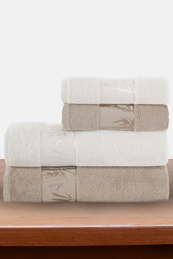 Nurpak Banyo Takımı Bambu 4 Parça 50x90-90x150