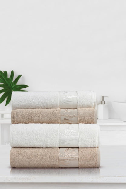 Nurpak Banyo Takımı Bambu 4 Parça 50x90-90x150