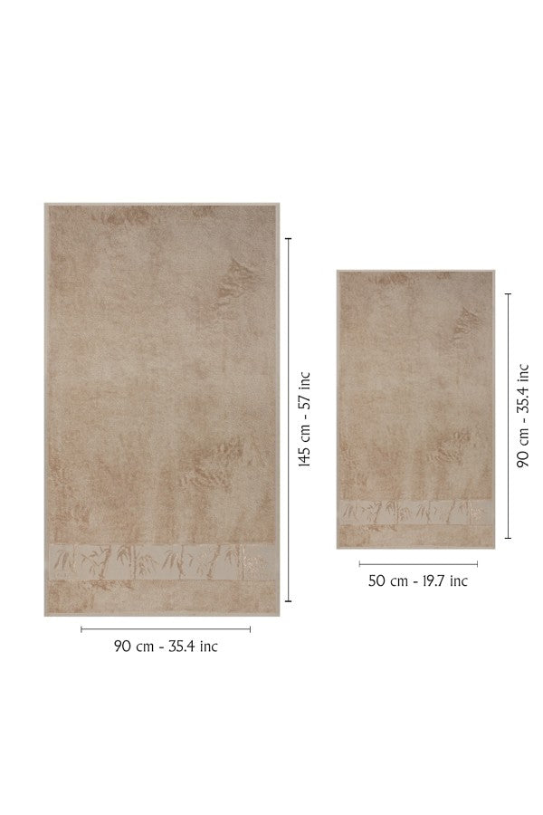 Nurpak Banyo Takımı Bambu 4 Parça 50x90-90x150