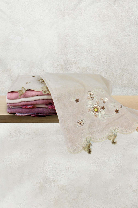 Nurpak Çisem Lüks Kadife Nakışlı Mutfak Havlusu 30x50