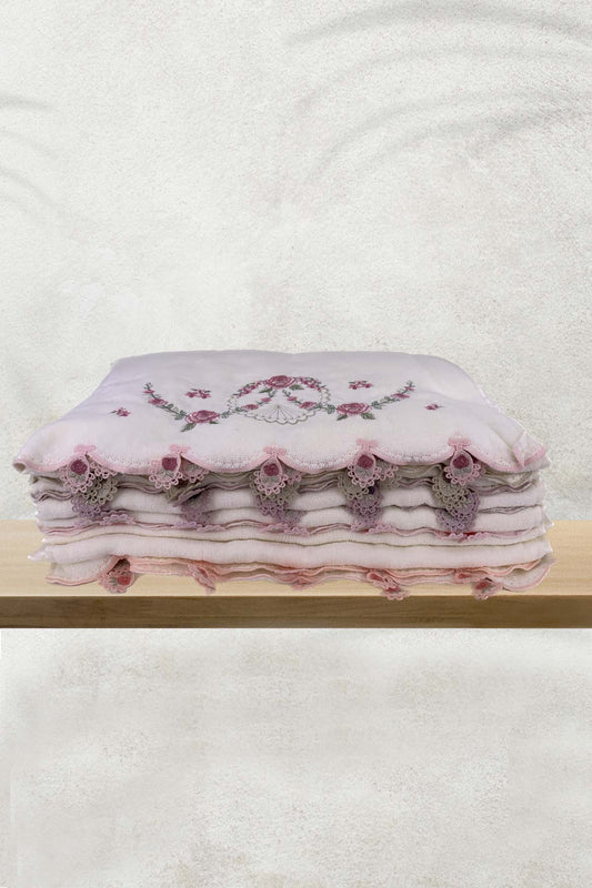 Nurpak El-Yüz Havlusu Çisem Kadife Lüks Nakışlıı 50x90