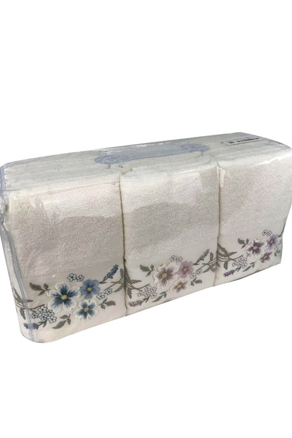 Nurpak El Yüz Havlusu Firuze 3D Nakışlı 50x90