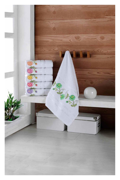 Nurpak El-Yüz Havlusu Nil Nakışlı 50x90