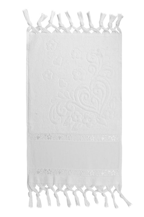 Nurpak Mutfak Havlusu Etamin Bezli Kadife Saçaklı Bağlamalı Jakarlı 30x50