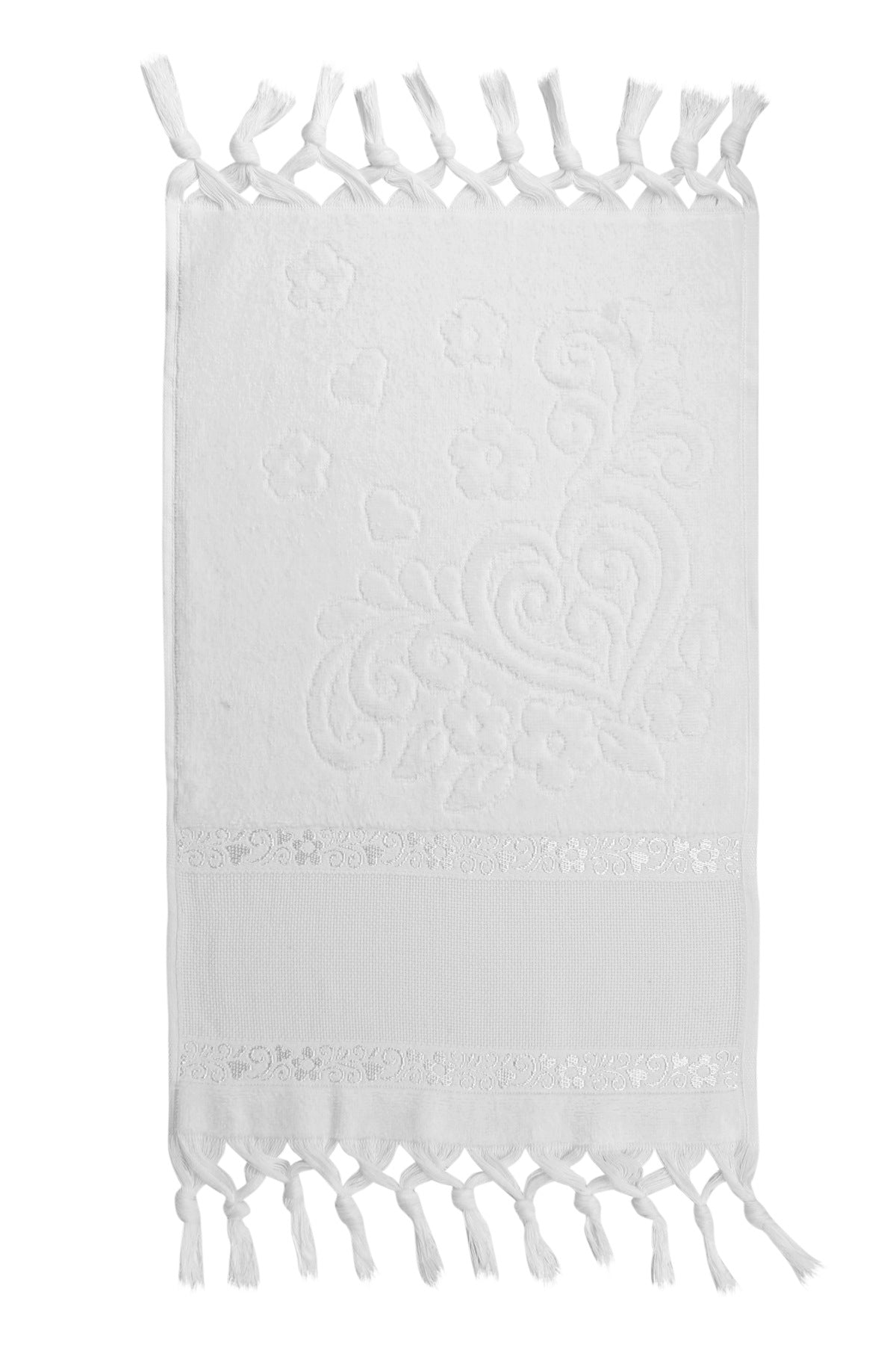 Nurpak Mutfak Havlusu Etamin Bezli Kadife Saçaklı Bağlamalı Jakarlı 30x50