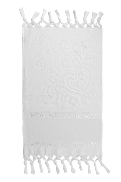 Nurpak Mutfak Havlusu Etamin Bezli Kadife Saçaklı Bağlamalı Jakarlı 30x50